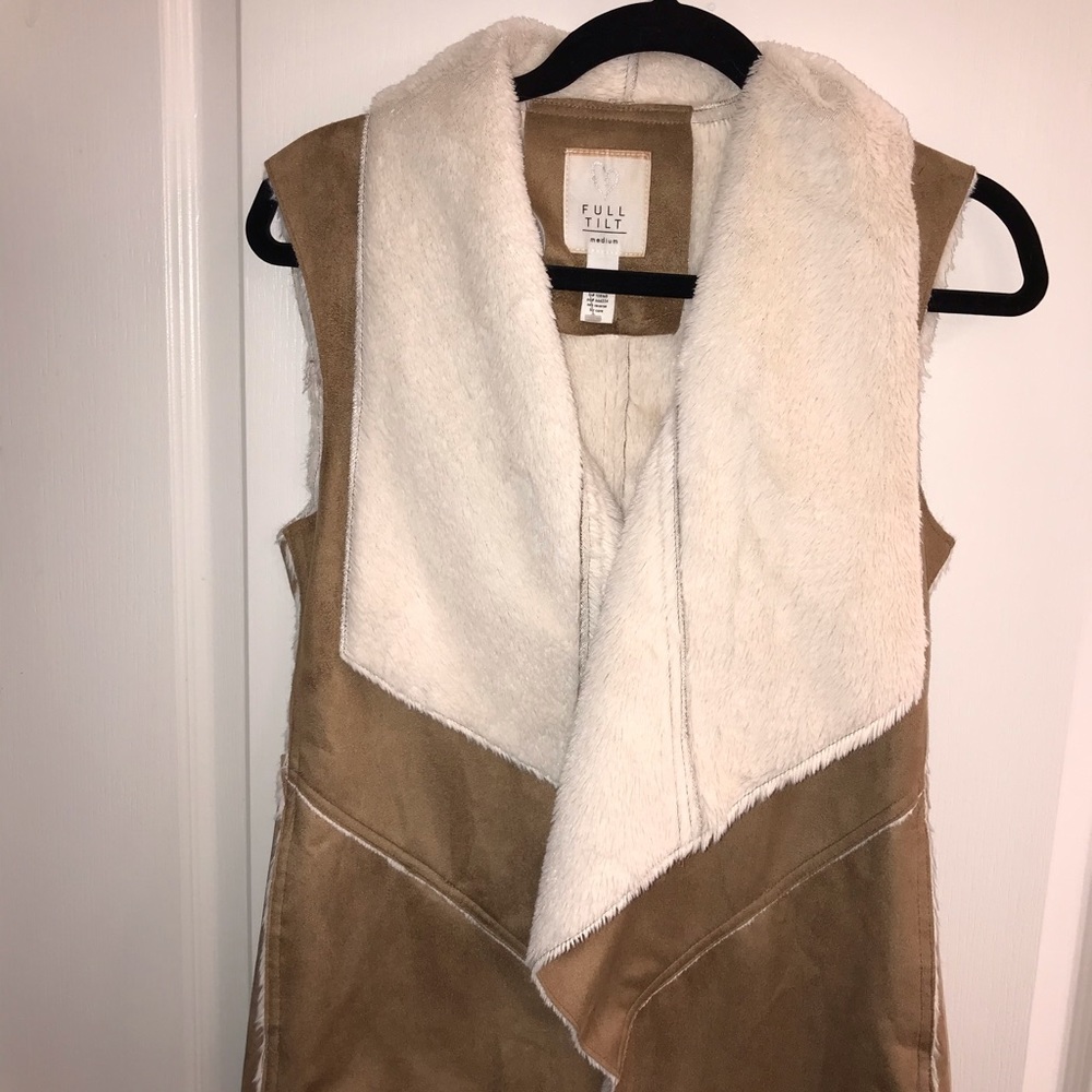 Full Tilt Faux Suede Fur Boho Vest - Picture 2 of 4